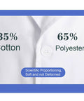 Unisex Pro Grade Lab Coat With Three Pockets White Cotton Poly Blend Lightweight 65% polyester 35% cotton close-up