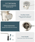 3-1/2 Inch Commercial Sink Drain With Twist Handle Waste Valve Stopper For One Half And Three Compartment Sinks, 2 Inch Outlet
