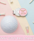 Cute Pink Golf Ball Marker Hat Clip For Women Gals Golf Accessory with "You Got This, Bitch!" text next to white golf ball.