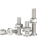 304 Stainless Steel M6 Flat Head Chamfered Socket Hex Bolts And Flange Nuts Hardware Kit Allen Furniture Fasteners shown upright