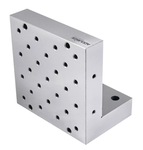 Angle plate, Accusize 6x6x4 in precision aluminum plate with multiple holes for machining setup