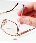 Your Go To Eyeglass Washers Kit With 200 Pcs Rimless Glasses Flat Washers And Metal Fasteners for easy frame repair shown in use