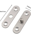 Six Piece Quality Heavy Duty Stainless Steel Pivot Hinges Delivered With Slick 360 Degree Swivel And Effortless No Sweat Mounting For Household Cabinet Doors, showing two stainless steel hinges with mounting holes.