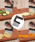 Amazon Crinkle-Cutter for Veggies handheld kitchen slicer with stainless-steel wavy blade for potatoes and carrots