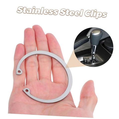 Five Piece Stainless Steel Internal C Clip Snap Ring Set in hand, highlighting automotive use and durability.