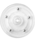 Top view of Two Pack 4 Inch Clear Acrylic Lazy Susan Turntable Set With Ball Bearing 360 Degree Rotation for kitchen organization.