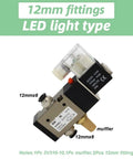 Heavy Duty 3V310-10 Solenoid Valve With 12mm Fittings Works On AC220V DC12V 24V AC110V For Pneumatic Components And Reversing Systems showing LED light type.