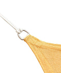 Outdoor Shade Sail Rope Kit 50 Feet Diamond Braided Polyester Line Quarter Inch Thickness with yellow sail corner in use