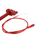 Universal Seven Eighths Inch 22mm Quick Twist Throttle Grips With Cable Aluminum Alloy For Dirt Bikes ATVs Mini Bikes Red