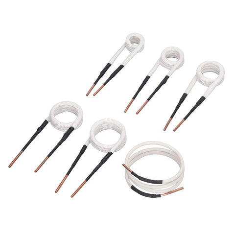 Knuckle Buster Induction Heater Coil Kit Featuring Thick Brass Cores And Versatile Shapes For Slapping Heat On Rusty Nuts And Frozen Bearings Straight Shooter Maintenance Fixer, six insulated heating coils.