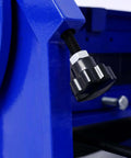 Close-up of adjustment knob on the 12 Inch 3 In 1 Sheet Metal Machine that shears bends and rolls for DIYers and pros 20 gauge capacity