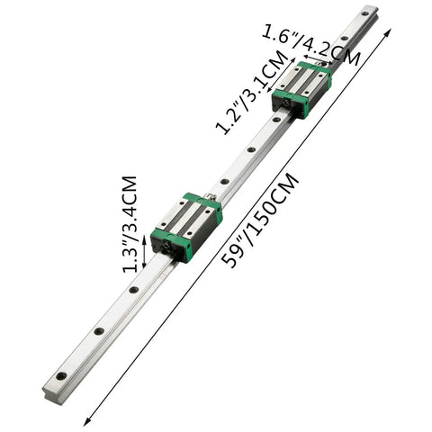 Beefy HGR20 1500mm Linear Guide Rail Kit with 2 rails and 4 blocks for CNC routers, lathes, and mills.