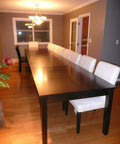 Heavy Duty Soft Maple Table Slide Set Built Like A Tank For Quick Room Flex Extends Forty Eight Inches Straight To A Full One Twenty Inch Spread, dining room setup with long table and chairs.