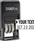 Badass Custom Text Self Inking Date Stamp With Black Ink, 5/32 inch size for office use, sturdy Austrian craftsmanship.