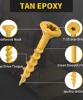 1 Inch Deck Screws Size 8 310 PC Epoxy Coated T25 Star Bit Outdoor Wood Decking Fence Screws Built to Last 1500 Hour Salt Spray Rust Resistant Ideal for Pressure Treated Lumber and Composite Decks