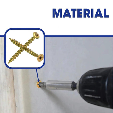 Coarse Thread Phillips Head Yellow Zinc Wood Screws Kit for Woodworking and DIY Projects Self Penetrating Spiral Insert Dual End Thread Linking for Concealed Tight Joints Includes Size Eight By One And A Half Inch To Eight By Three Inch 2 Boxes, drilling wood