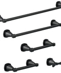 Set of matte black towel racks, including 24-inch bar for bathroom and kitchen. Matte Black Towel Rack 24 Inch For Bathroom And Kitchen Built To Last No Sweat Drying Bar That Promotes Airflow Rust And Tarnish Resistant Long Lasting Bathroom Hardware For Quick Drying And Sleek Decor.