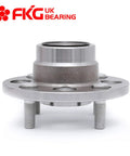Front view of Rear Wheel Bearing Hub Assembly Beefed Up For Honda Civic And CRX Del Sol Rear Drum Models With 4 Lugs 1985 To 2000