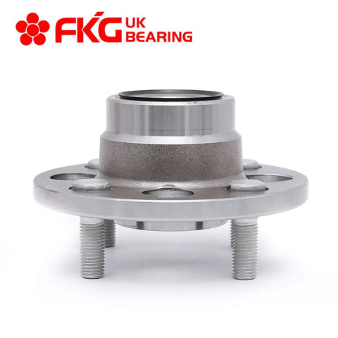 Front view of Rear Wheel Bearing Hub Assembly Beefed Up For Honda Civic And CRX Del Sol Rear Drum Models With 4 Lugs 1985 To 2000