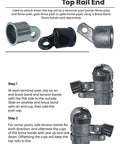 Top Rail End Cap For Chain Link Fence Black Powder Coated One And Three Eighths Inch Outside Diameter Top Rail Fits CQ20 DQ40 Pipe Attaches Top Rail To Terminal Post Easy Install For Quick Fence Finishing