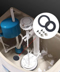 All In One Toilet Tank To Bowl Bolts And Gaskets Kit With Four Bolt Sets, 3.15 Inch Length, installed view inside toilet tank