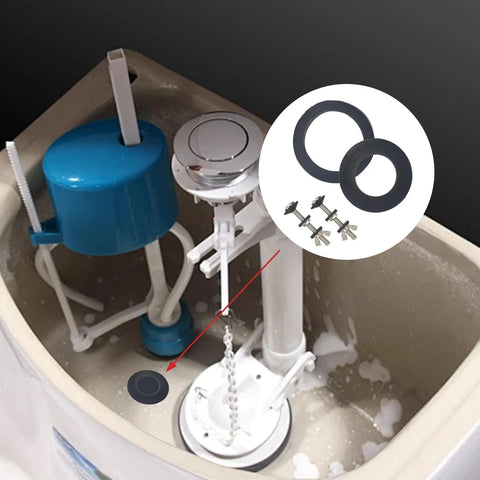 All In One Toilet Tank To Bowl Bolts And Gaskets Kit With Four Bolt Sets, 3.15 Inch Length, installed view inside toilet tank