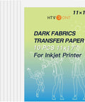 Dark Color T Shirts Heat Transfer Paper 11x17 Inch Pack Of 10 For Inkjet Printers package showing details and specifications.
