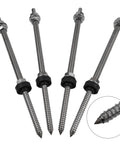 M10 Hanger Bolts Kit With EPDM Seal For A2 Stainless Locking Nut And Adapter For Solar Panel Roof Mounting System Silver 250mm