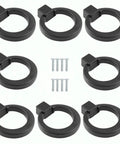 8 Piece Slick Matte Black Zinc Alloy Cabinet Ring Knobs With Screws, Drawer Ring Pulls For Kitchen And Furniture, Single Hole Dresser Handles