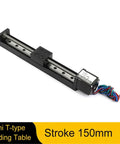 Slick Performance Mini Slide Table Linear Stage Actuator With Nema 11 Stepper Motor Featuring 6 Mm Pitch And 150 Mm Travel side view showing motor and guide rail.