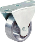 Workhorse Two And A Half Inch Cast Iron Rigid Plate Caster With Silver Wheel, 175-Lb Load Capacity Per Caster, Industrial Top Plate