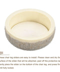 Eight Piece Beige Felt Furniture Sliders And Chair Glides Deliver Smooth As Butter Glide Across Hardwood Carpet And Tile Floors While Working As Legit Floor Savers For Heavy Duty Home Moves, featuring a round beige felt slider for easy chair leg installation.