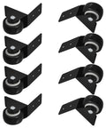 8 Piece L Shaped Plate Casters For Furniture And Luggage With Rubber Wheels, Bottom Mount Fixed Casters For One And A Half Inch Fit