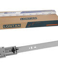 Heavy Duty Soft Close Drawer Slides 22 Inch Cabinet Glides displayed with box, cold rolled steel, smooth operation for upgrades.