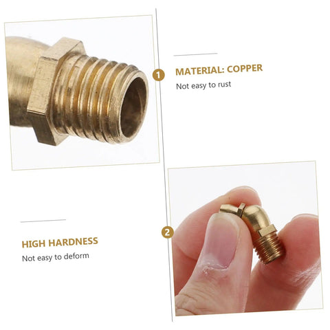 Copper Grease Nipples Assortment Kit For Pneumatic Fittings And Automotive Use Straight And Angled M8 M10 Copper Fittings Detail