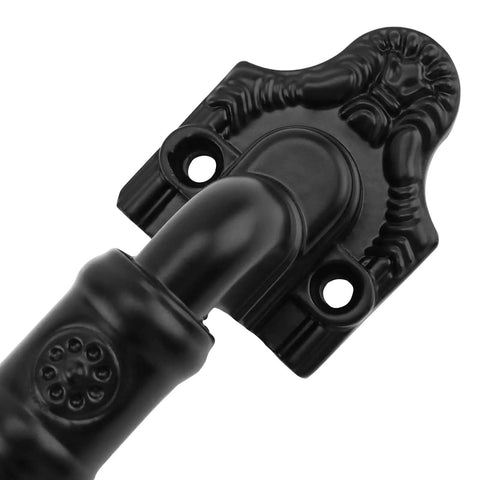 Close-up of 4 Pack Black Antique Barn Door Pull Handle 7.8 Inch in durable iron with rustic details and smooth finish.