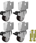 Beefy 4 Pack Heavy Duty Furniture Wheel Castors 1 Inch Swivel Casters with Safe Brake, rubber and iron, screw set included