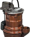 Wide Angle Float Submersible Sump Pump One Quarter Horsepower, Heavy Duty Cast Iron, Peripheral Port Inlets, Side View