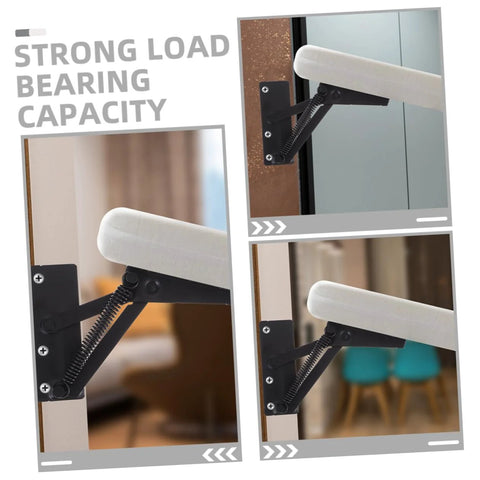 JECOMPRIS folding lifting hinge bracket, black metal with coil spring, for sofa/cabinet doors (2 pcs)