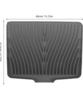 Legit Heavy Duty Silicone Countertop Drying Mat For Kitchen And Bar With Non Slip Grip And Quick Drainage, dimensions shown.
