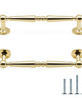 10 Pack Polished Gold Cabinet Pulls 5 Inch Center To Center Holes 128mm Zinc Alloy Polished Brass Handles with Mounting Screws
