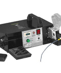 Heavy Duty Electric Terminal Crimping Machine With Seven Premium Steel Dies control panel showing power switch and foot pedal.