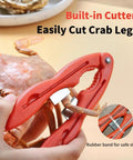 Person using Two-Pack Crab Crackers And Tools Set With Built-In Cutter on crab leg