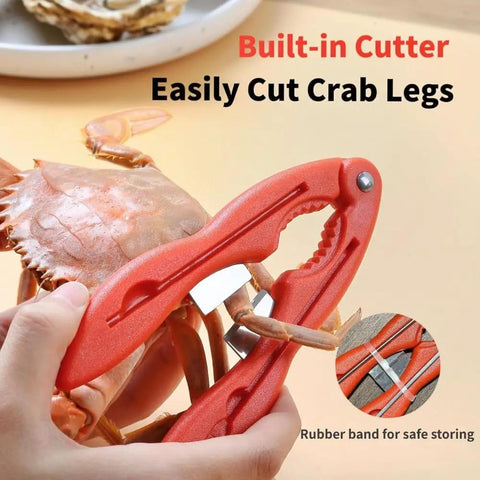 Person using Two-Pack Crab Crackers And Tools Set With Built-In Cutter on crab leg