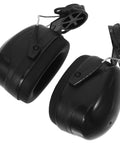 Heavy Duty Earmuffs Built Different Serving Killer Noise Reduction And Hard Hat Compatible Fit Locking Out Industrial Sound For Contractors And Shooters On Site Black Style With Thick Foam Pads side view showing ear muffs with steel headband and locking mechanism.