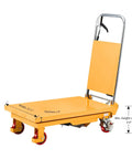 Heavy Duty Hydraulic Lift Table Cart With 330 Pound Capacity And 29.1 Inch Lift Height Single Scissor Lift On Four Wheels