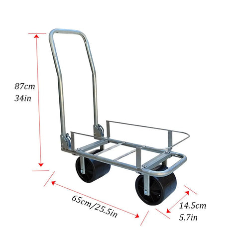Heavy Duty Foldable Garden Harvest Cart With Guardrails, 440 Pound Capacity, Waterproof Galvanized Iron Frame, Rugged Garden Utility Cart For Farms, Orchards, And Backyard Chores. 87cm x 65cm