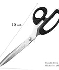 Heavy Duty 10 Inch Fabric Scissors All Purpose Cutting Shears For Fabric Leather And Denim Stainless Steel Blades Perfect For Tailor Office And Home Projects, 10 inch