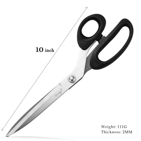 Heavy Duty 10 Inch Fabric Scissors All Purpose Cutting Shears For Fabric Leather And Denim Stainless Steel Blades Perfect For Tailor Office And Home Projects, 10 inch