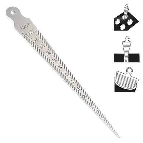 Handy Pocket Size Taper Gauge 1-15mm 1/64-5/8 Inch Stainless Steel Welding Gauge Inch And Metric Feeler Gap Tool With Laser Engraved Increments Rust Resistant Readable For Precise Welds